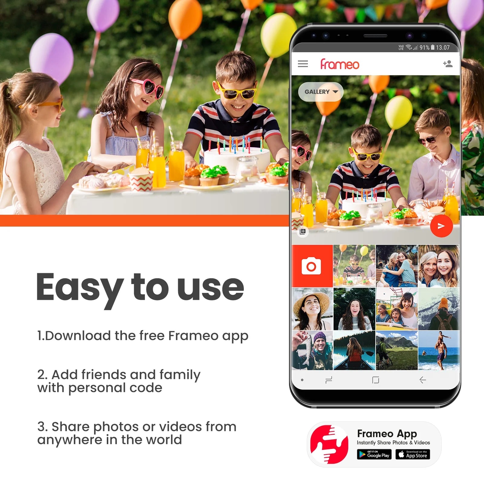 10.1 Inch Digital Picture Frame 32GB Memory Wood Wifi Smart Frameo Digital Frame IPS Touch Screen Share Photos and Videos Supports Micro SD Card Gifts