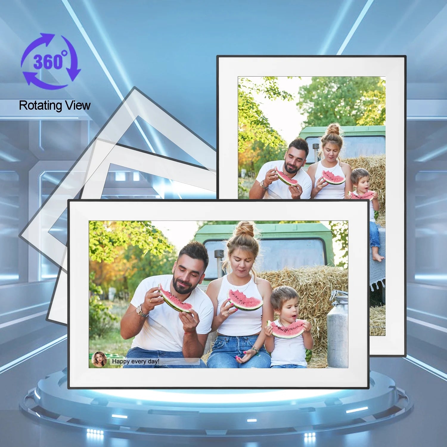 15.6" Wifi Digital Picture Frame 1920X1080 FHD IPS Touch Screen 32GB, Large Digital Frame Thanksgiving Gift
